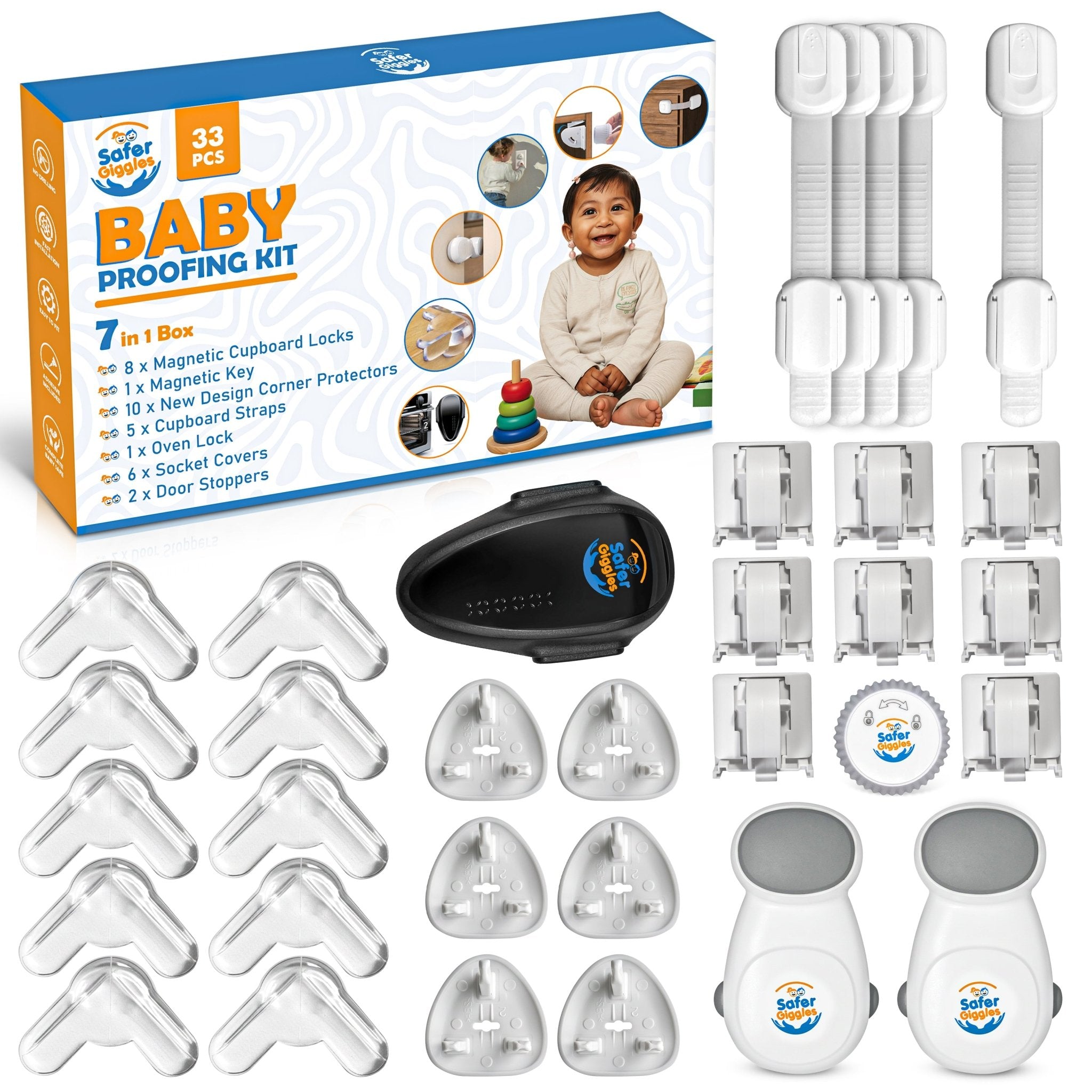 7-in-1 Baby Proofing Kit | Complete 33-Piece Child Safety Set - SAFER GIGGLES