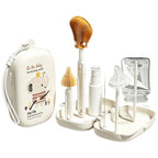 7-in-1 Silicone Baby Bottle Brush Set with Drying Rack – Light Cream - SAFER GIGGLES