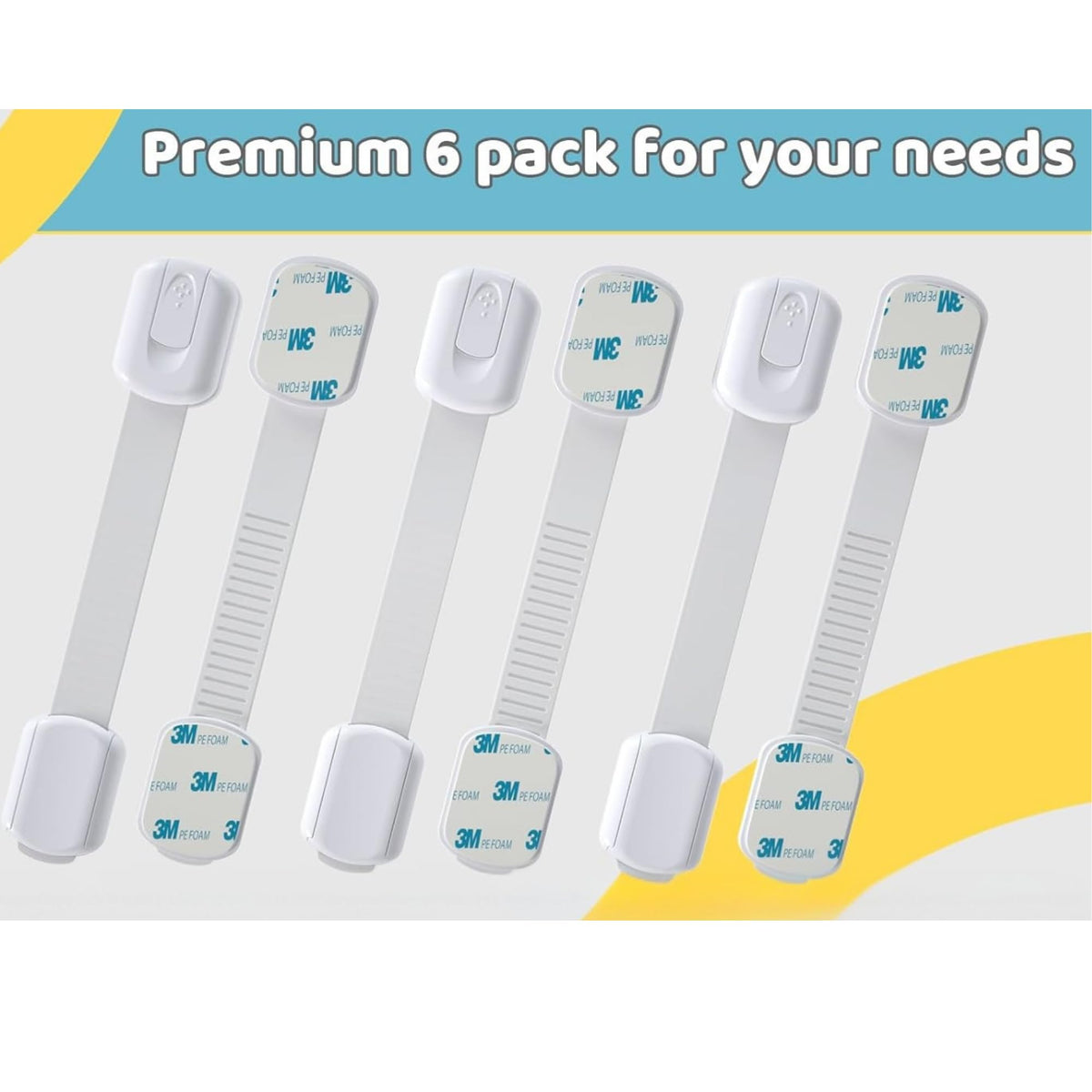 Adjustable Baby Safety Cupboard Lock Straps – 6 Pack - SAFER GIGGLES