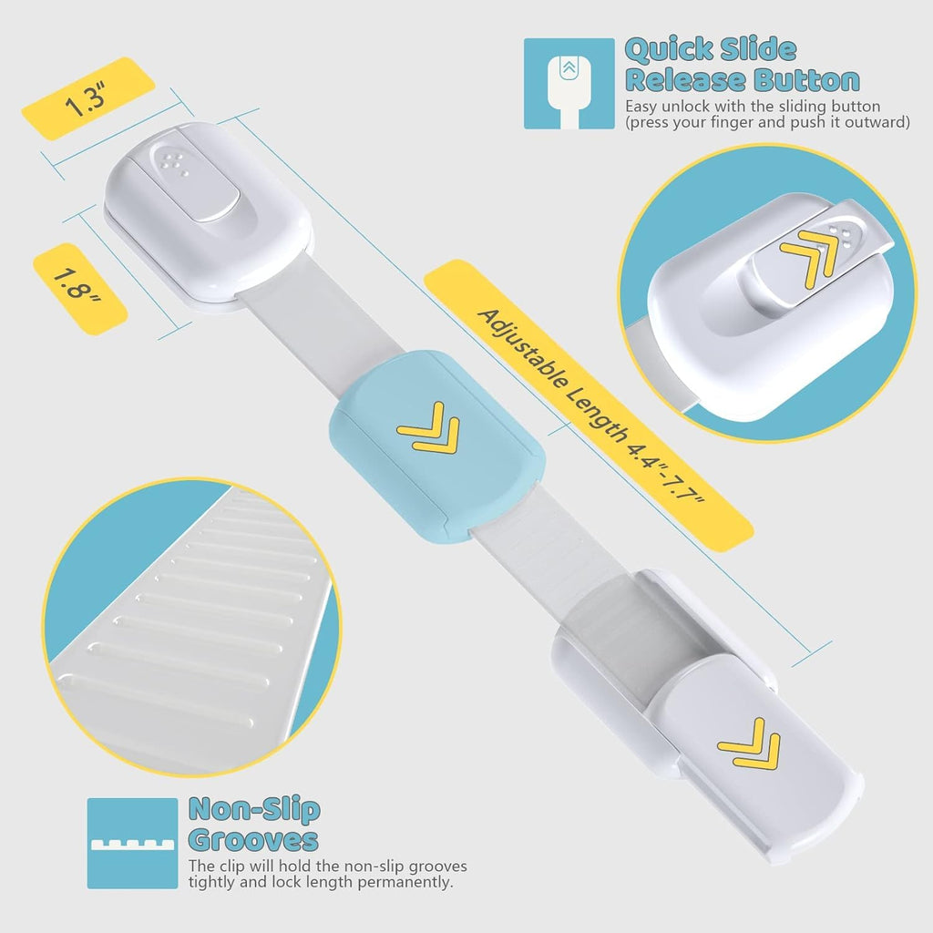 Adjustable Baby Safety Cupboard Lock Straps – 6 Pack - SAFER GIGGLES