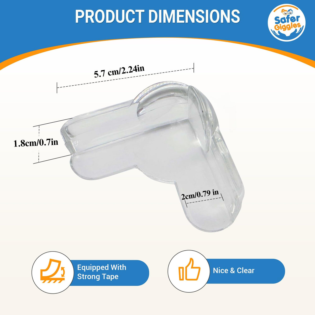 Baby Corner Protectors – Clear Silicone Edge Guards, 12 Pack - SAFER GIGGLES