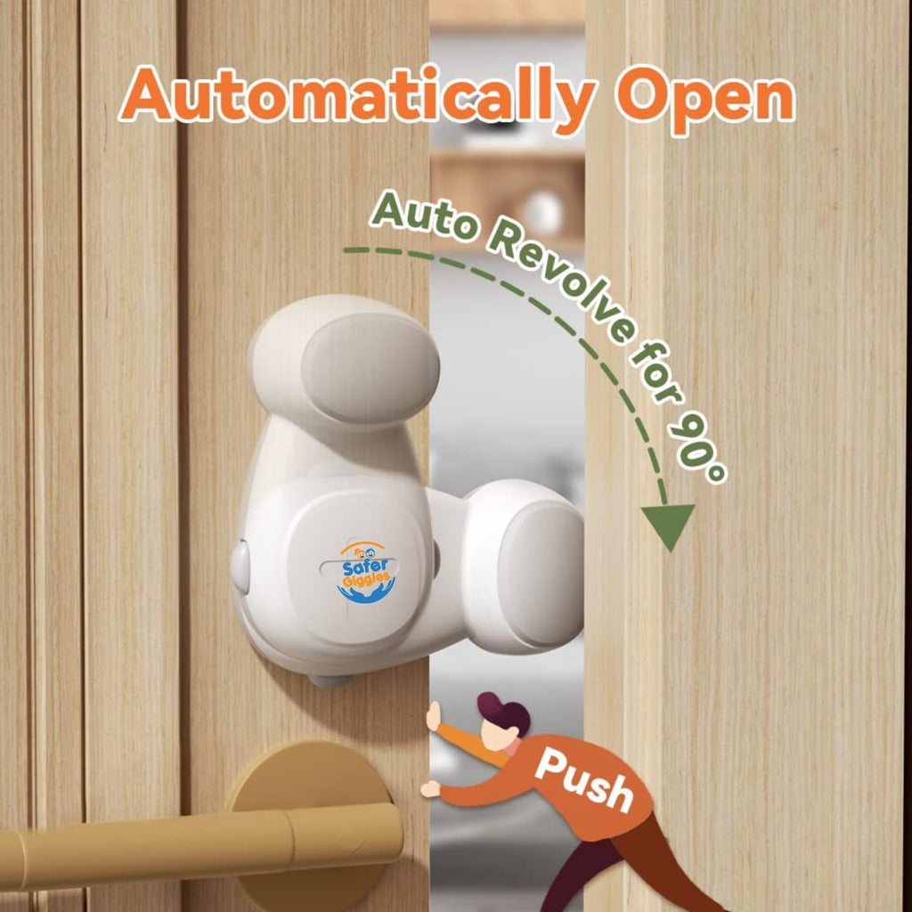 Baby Door Safety Stoppers – Anti-Slam Finger Guards, 2 Pack - SAFER GIGGLES