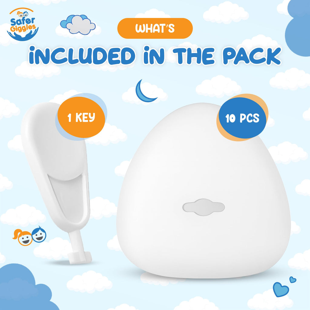 Baby Safety Socket Covers – Childproof Plug Protectors, 10 Pack - SAFER GIGGLES