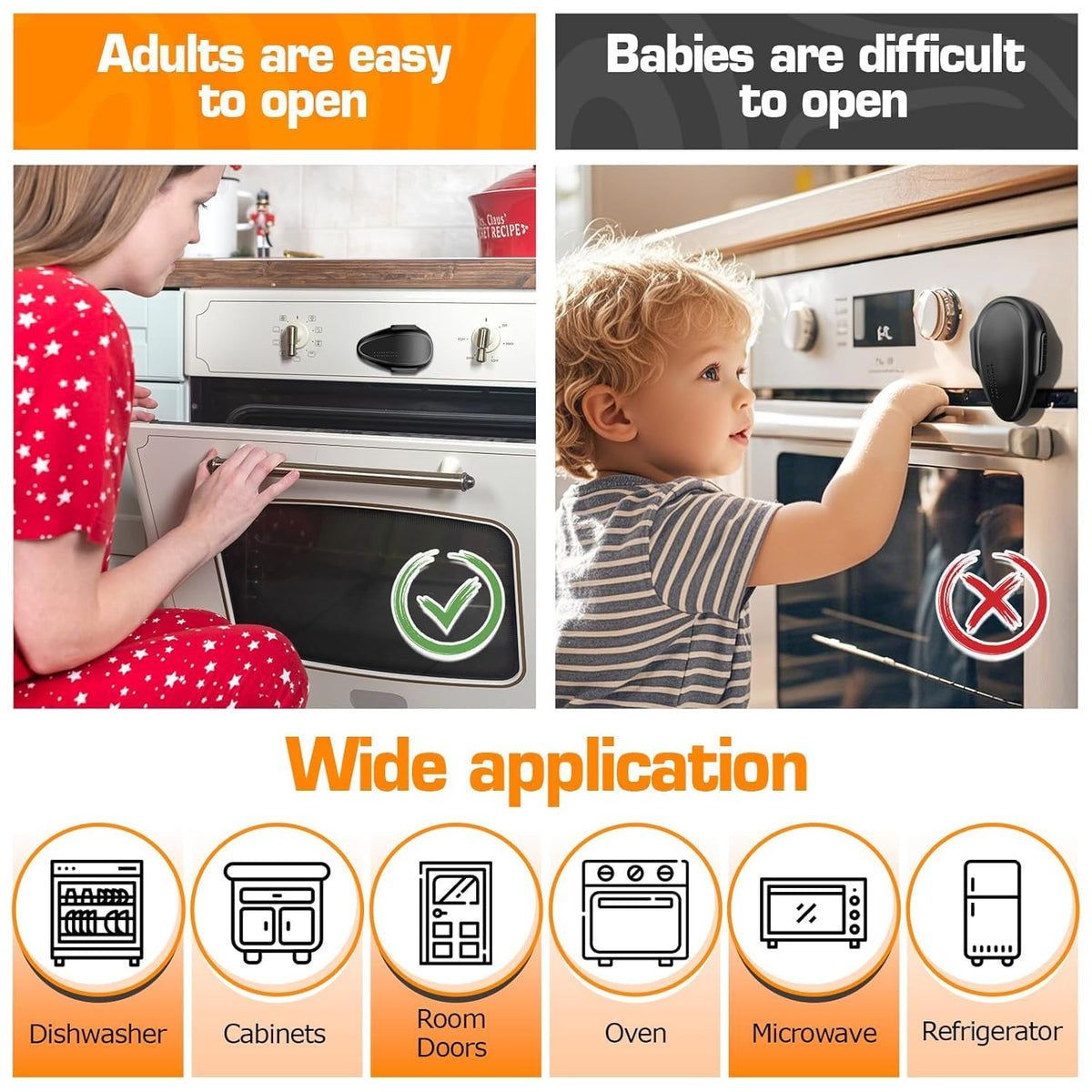 Childproof Oven Door Lock – Heat-Resistant Baby Safety Lock - SAFER GIGGLES