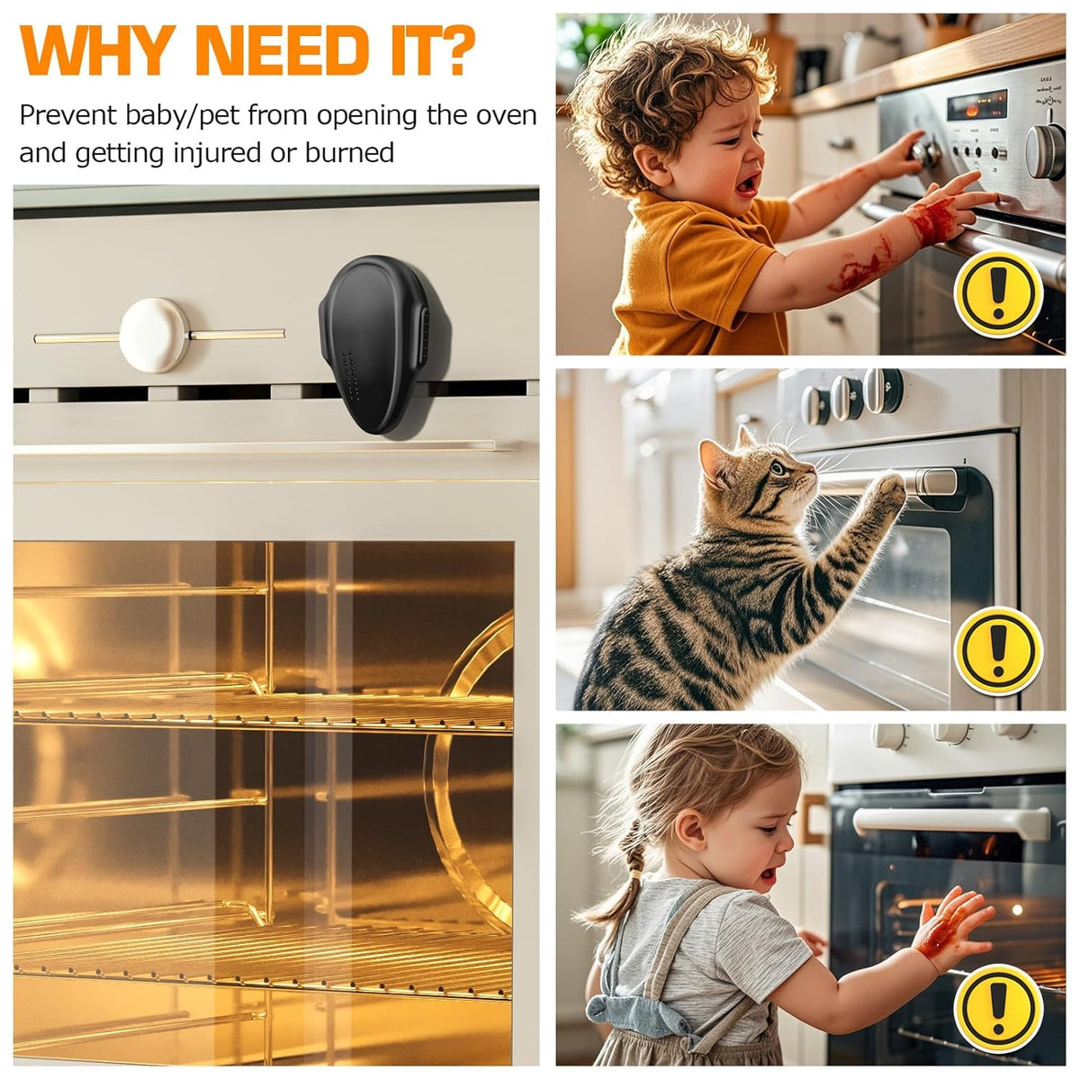 Childproof Oven Door Lock – Heat-Resistant Baby Safety Lock - SAFER GIGGLES