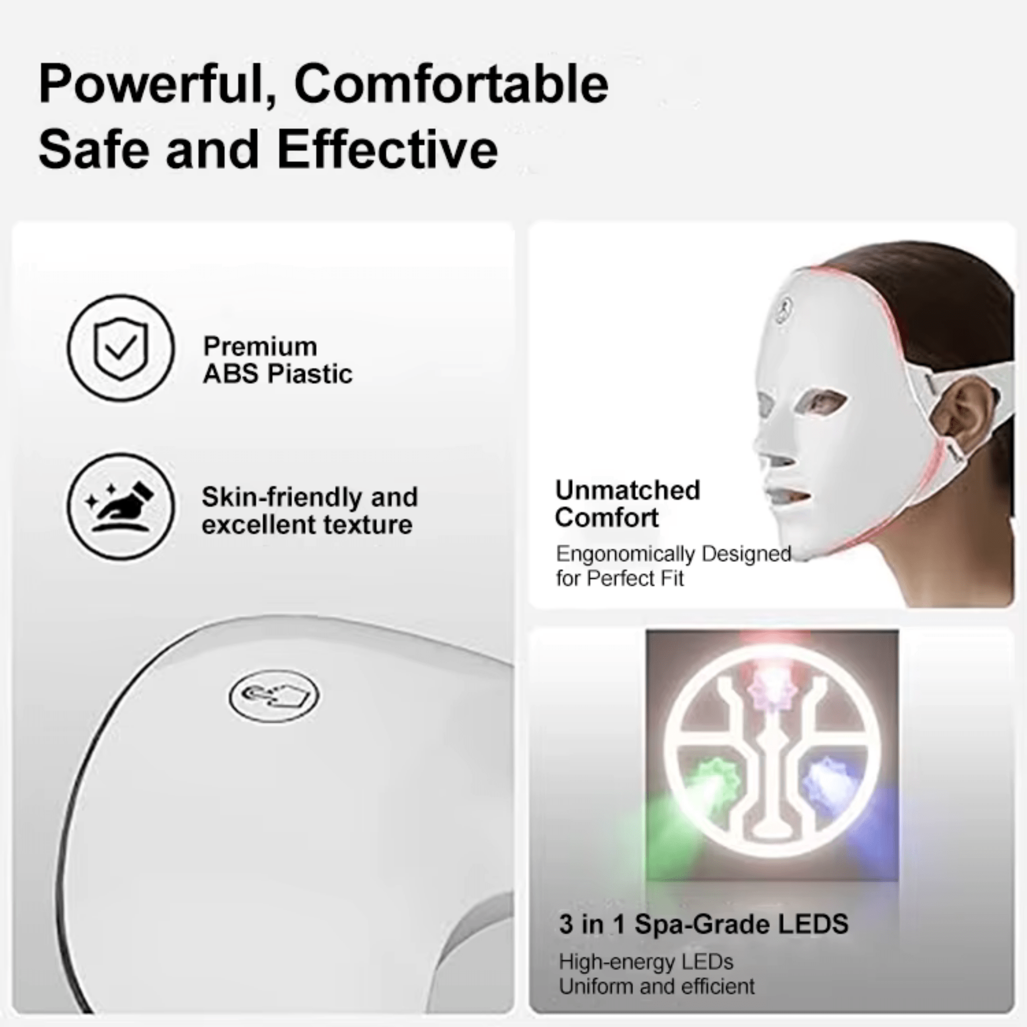 LED Face Mask 7 Colour Light Therapy | Acne & Anti-Ageing - SAFER GIGGLES
