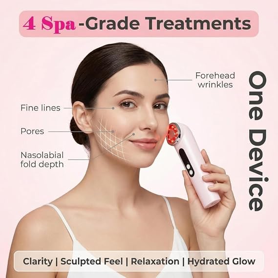 LED Face Massager 7 Colours Light Therapy - 3-in-1 EMS Microcurrent Skin Tightening Device - SAFER GIGGLES