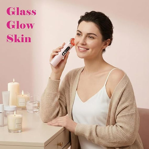 LED Face Massager 7 Colours Light Therapy - 3-in-1 EMS Microcurrent Skin Tightening Device - SAFER GIGGLES