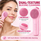 LED Facial Cleansing Brush with Warming Massage – Pink - SAFER GIGGLES