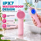 LED Facial Cleansing Brush with Warming Massage – Pink - SAFER GIGGLES