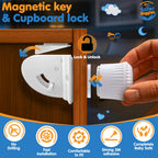 Magnetic Cupboard Locks for Baby Safety – 4 Pack with Key - SAFER GIGGLES