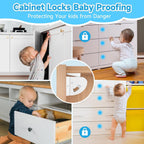 Magnetic Cupboard Locks for Baby Safety – 4 Pack with Key - SAFER GIGGLES