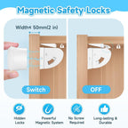 Magnetic Cupboard Locks for Baby Safety – 4 Pack with Key - SAFER GIGGLES