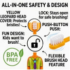 Soft Kids Toothbrush – Yellow Leopard Design - SAFER GIGGLES