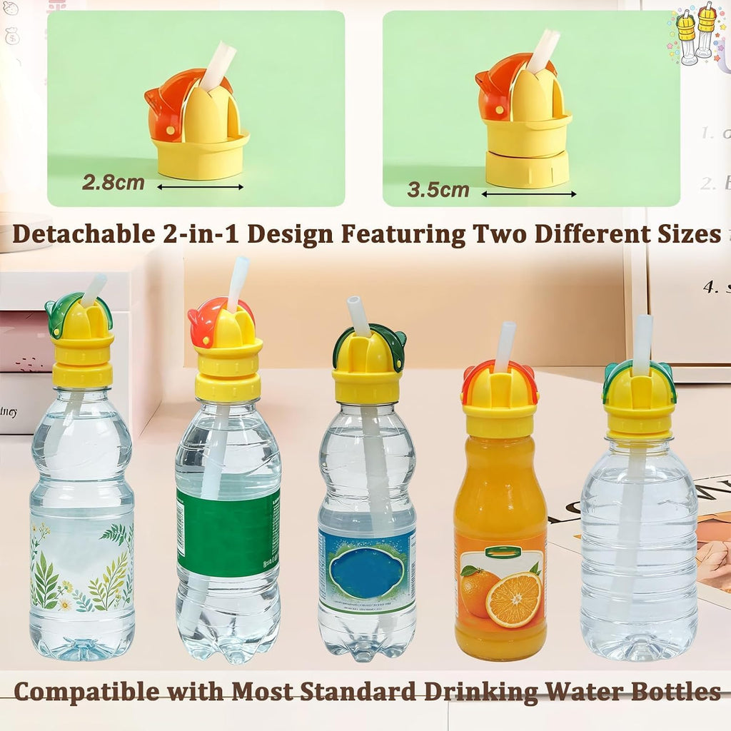 Universal Bottle Spout with Straw – Leak-Proof 2 Pack, Green & Orange - SAFER GIGGLES