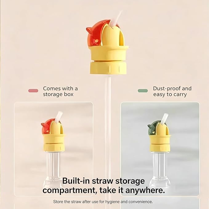 Universal Bottle Spout with Straw – Leak-Proof 2 Pack, Green & Orange - SAFER GIGGLES