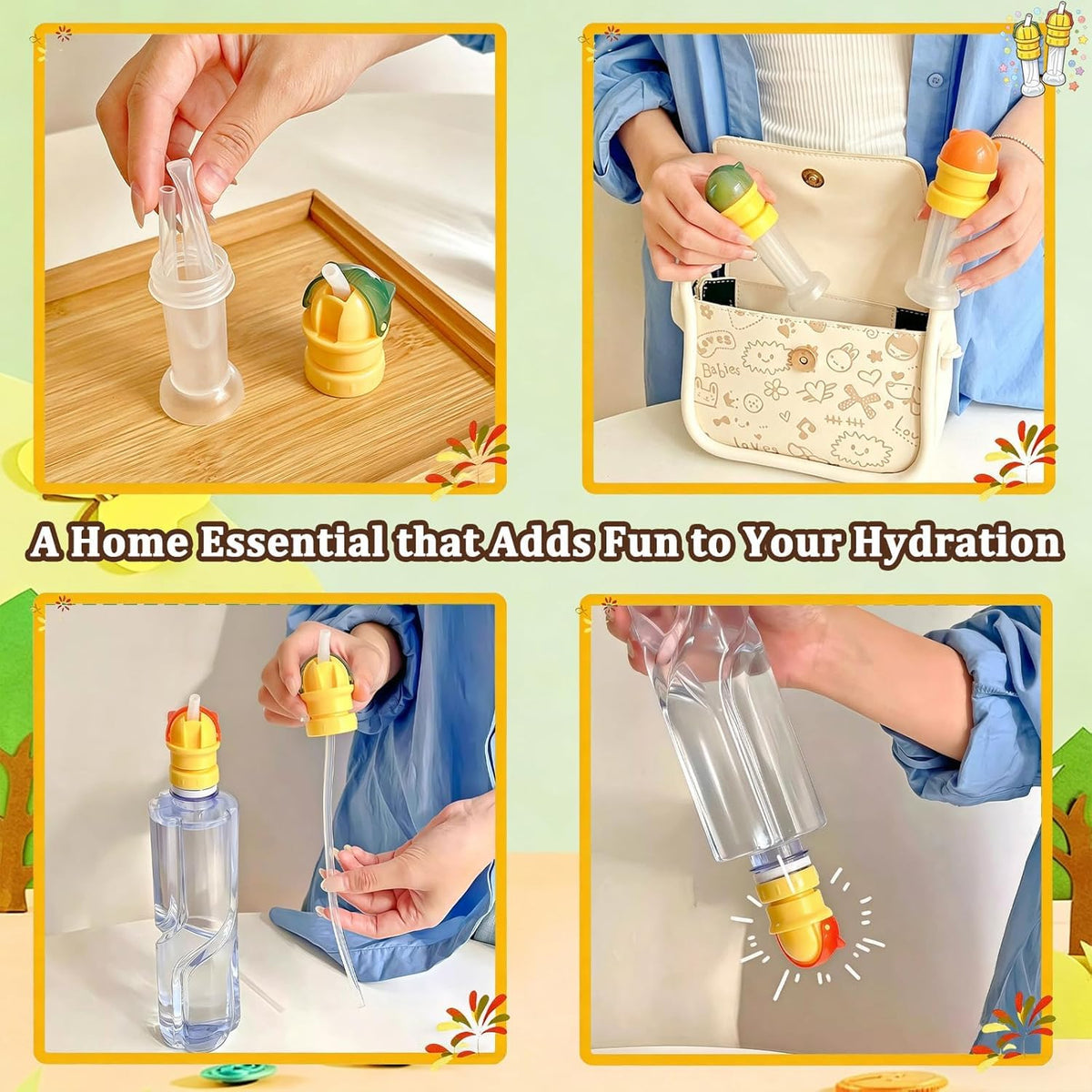 Universal Bottle Spout with Straw – Leak-Proof 2 Pack, Green & Orange - SAFER GIGGLES