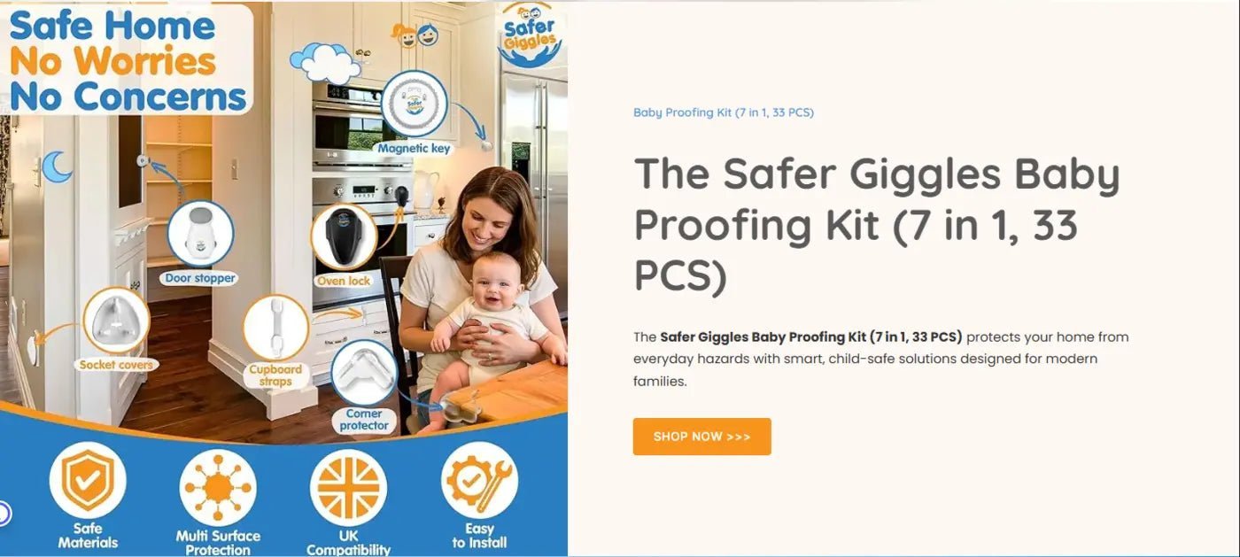 Baby-proofed home with Safer Giggles safety products
